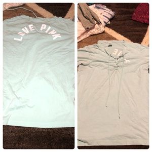 PINK baby blue shirt